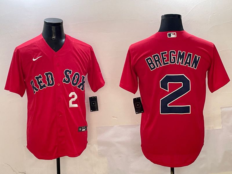 Men Boston Red Sox 2 Bregman Red Game 2025 Nike MLB Jersey style 2